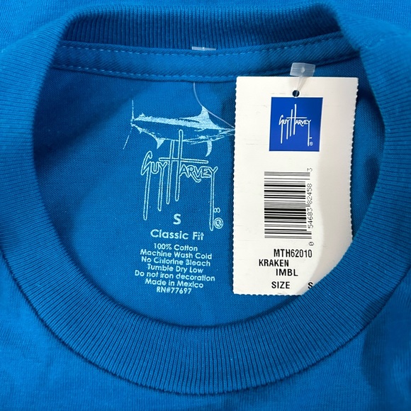 NWT Guy Harvey Turquoise Release The Kraken T-Shirt Men’s Small [025] - Picture 3 of 3